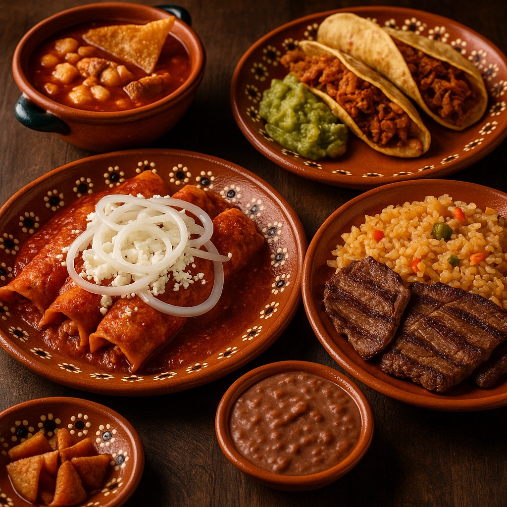 Comida típica serrana en los tours del Chepe: trucha, carne, queso menonita y antojitos